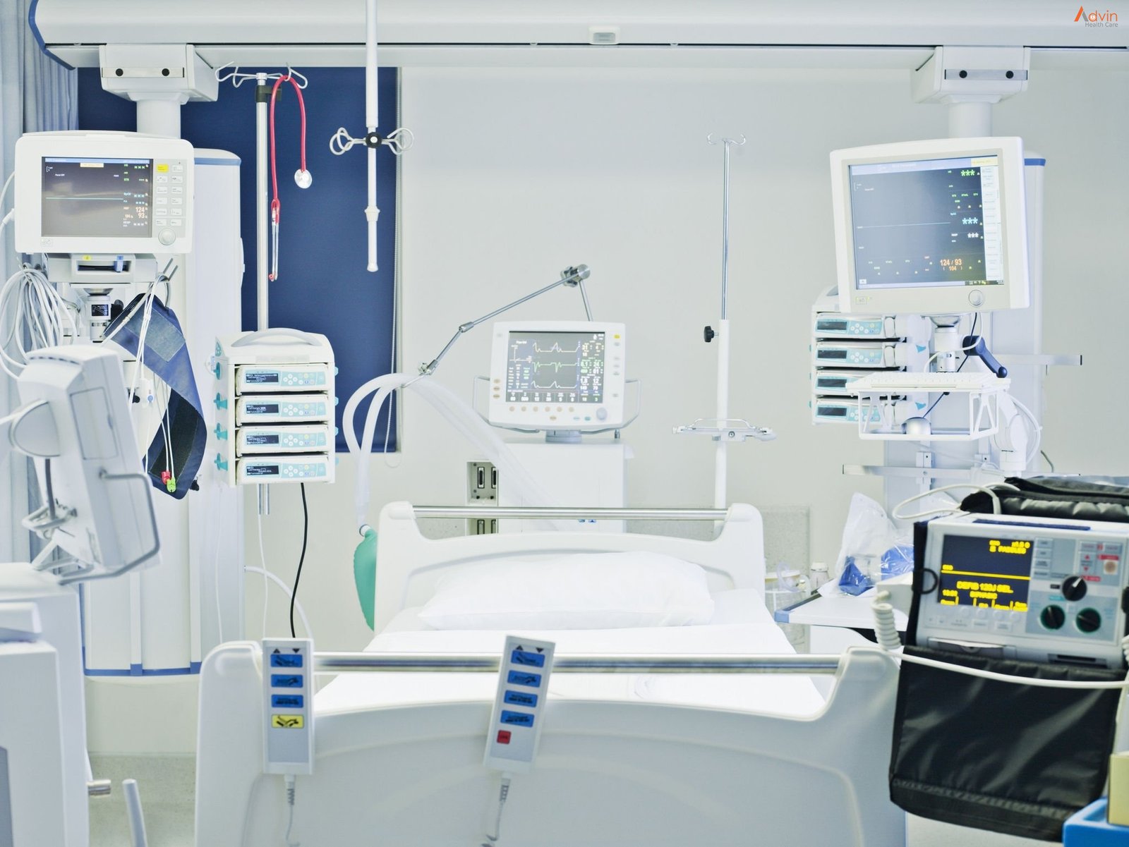 Life Support Use Ventilators and Monitors at the ICU Hospital in Ahmedabad